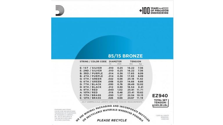 D'Addario EZ940 10-50 Žice za gitaru sa 12 žica